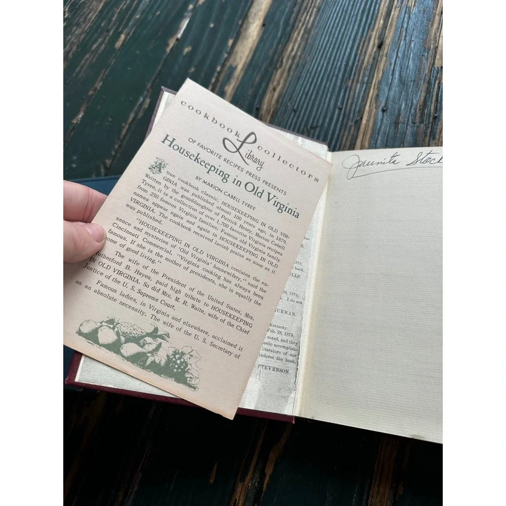 Housekeeping in Old Virginia Marion Cabell Tyree 1965 Reprint Cookbook Red Gilt